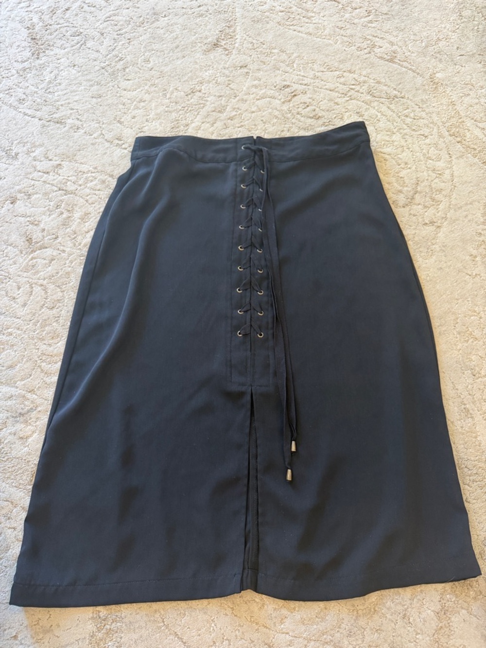 Who What Wear Black Lace-Up Front Pencil Skirt